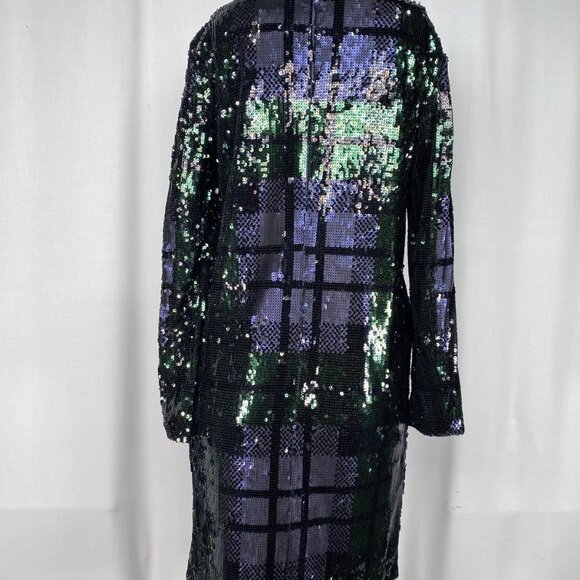 Brooks Brothers Women’s Sequin Motif Relaxed Shift Mini Dress Black/Multi Size 6 - Picture 8 of 11